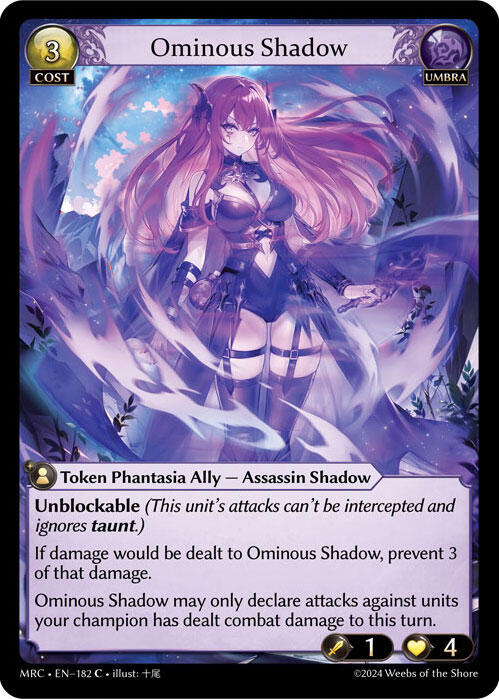 Ominous Shadow (182) [Mercurial Heart] | Card Merchant Takapuna
