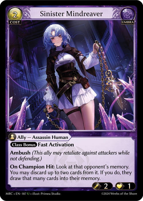Sinister Mindreaver (187) [Mercurial Heart] | Card Merchant Takapuna