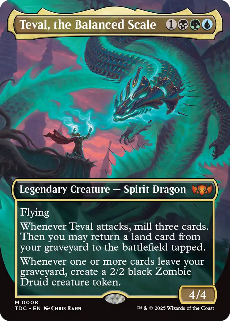 Teval, the Balanced Scale (Borderless) [Tarkir: Dragonstorm Commander] | Card Merchant Takapuna