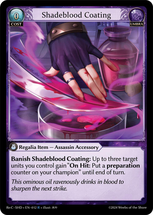 Shadeblood Coating (012) [Tristan Re:Collection, Shadowdancer] | Card Merchant Takapuna