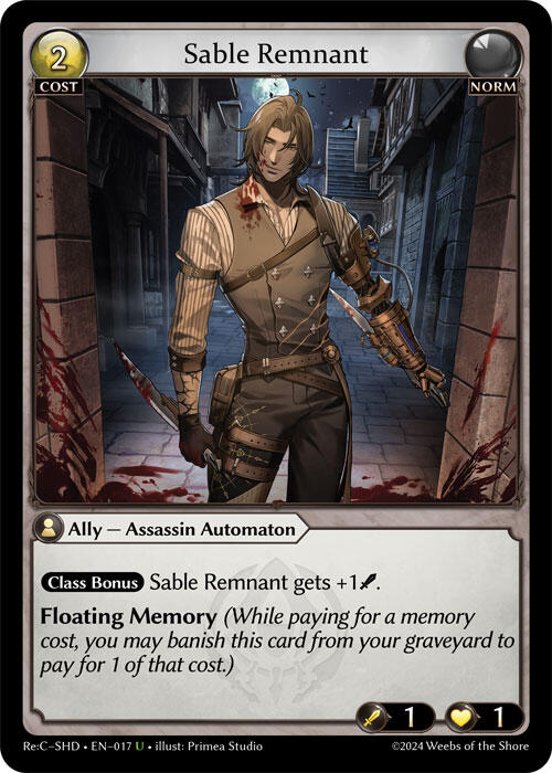 Sable Remnant (017) [Tristan Re:Collection, Shadowdancer] | Card Merchant Takapuna