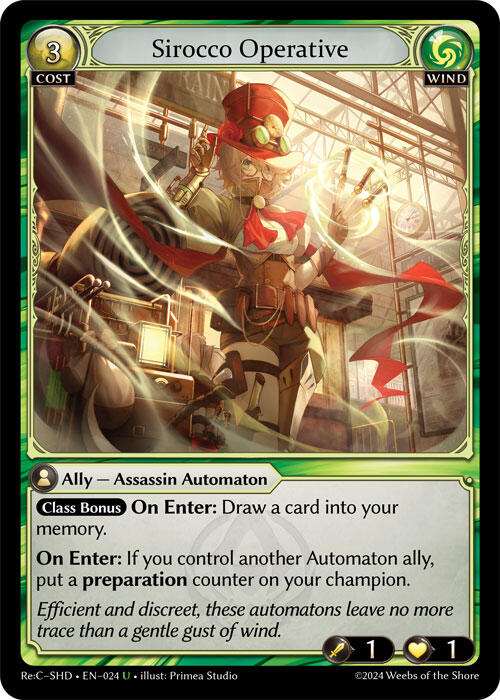 Sirocco Operative (024) [Tristan Re:Collection, Shadowdancer] | Card Merchant Takapuna