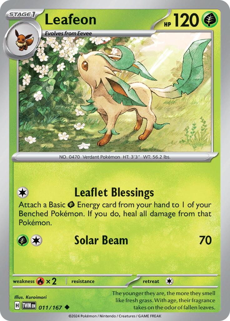 Leafeon (011/167) [Scarlet & Violet: Twilight Masquerade] | Card Merchant Takapuna