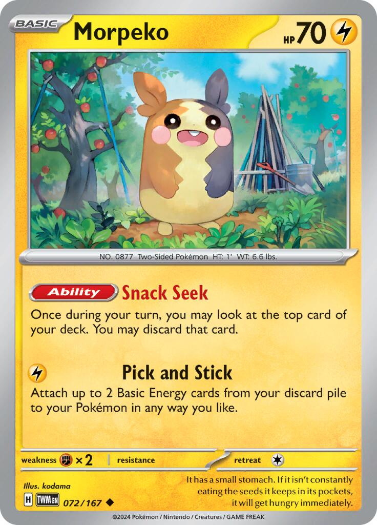 Morpeko (072/167) [Scarlet & Violet: Twilight Masquerade] | Card Merchant Takapuna