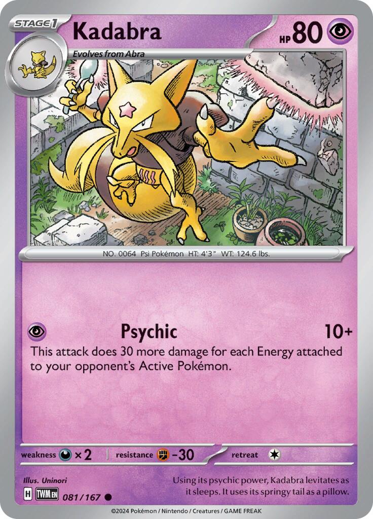 Kadabra (081/167) [Scarlet & Violet: Twilight Masquerade] | Card Merchant Takapuna