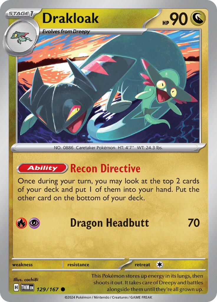 Drakloak (129/167) [Scarlet & Violet: Twilight Masquerade] | Card Merchant Takapuna