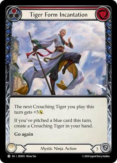 Tiger Form Incantation (Red) [ZEN015] (Part the Mistveil Zen Blitz Deck) | Card Merchant Takapuna