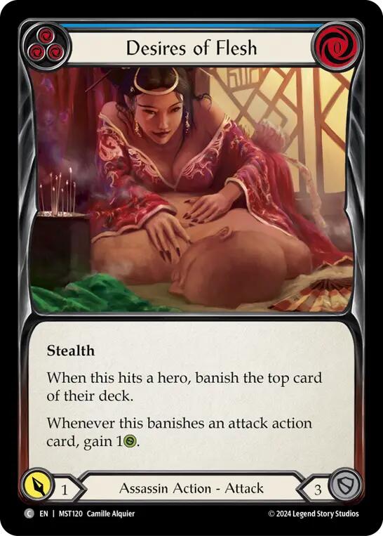 Desires of Flesh (Blue) [MST120] (Part the Mistveil)  Rainbow Foil | Card Merchant Takapuna