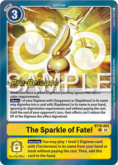The Sparkle of Fate! [BT16-093] [Beginning Observer Pre-Release Promos] | Card Merchant Takapuna