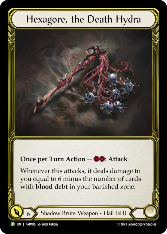 Hexagore, the Death Hydra (Golden) [FAB186] (Promo)  Cold Foil | Card Merchant Takapuna