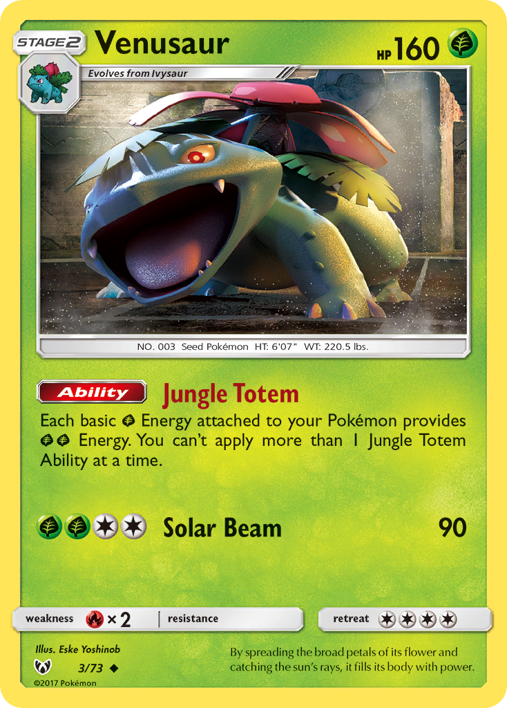 Venusaur (3/73) [Sun & Moon: Shining Legends] | Card Merchant Takapuna