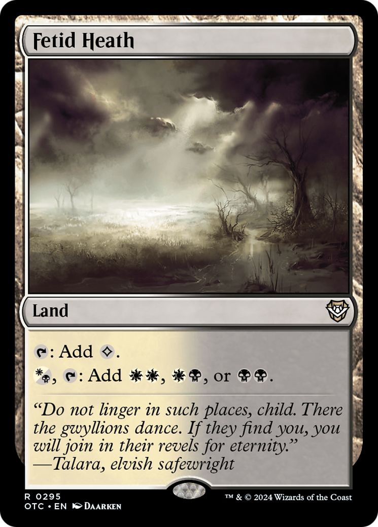 Fetid Heath [Outlaws of Thunder Junction Commander] | Card Merchant Takapuna