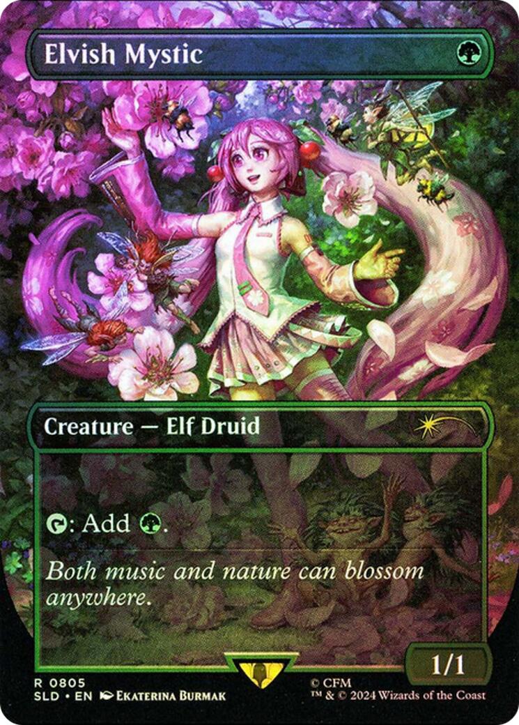 Elvish Mystic (0805 - Japanese Rainbow Foil) [Secret Lair Drop Series] | Card Merchant Takapuna