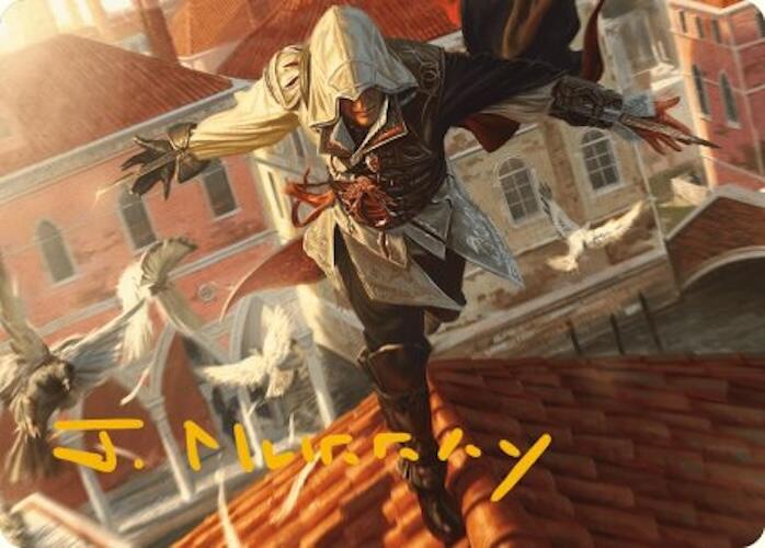 Ezio, Blade of Vengeance Art Card (Gold-Stamped Signature) [Assassin's Creed Art Series] | Card Merchant Takapuna