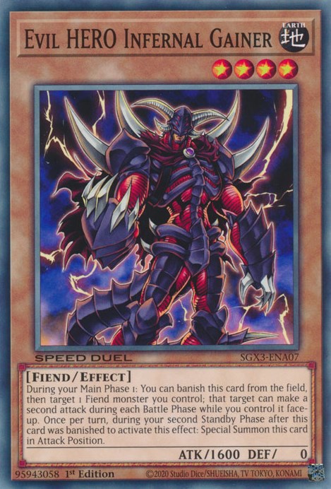 Evil HERO Infernal Gainer [SGX3-ENA07] Common | Card Merchant Takapuna
