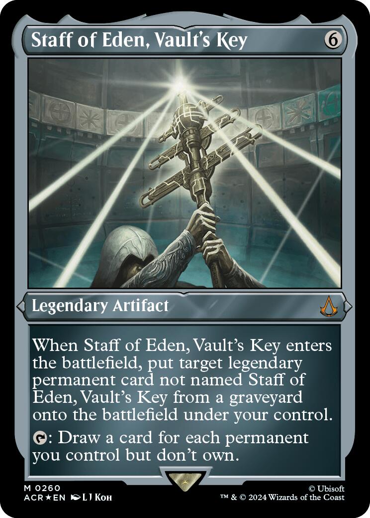 Staff of Eden, Vault's Key (Foil Etched) [Assassin's Creed] | Card Merchant Takapuna