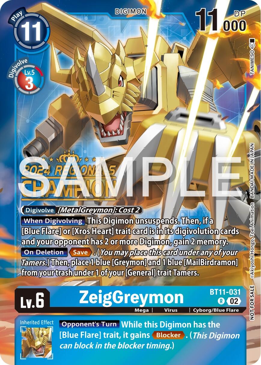 ZeigGreymon [BT11-031] (2024 Regionals Champion) [Dimensional Phase] | Card Merchant Takapuna