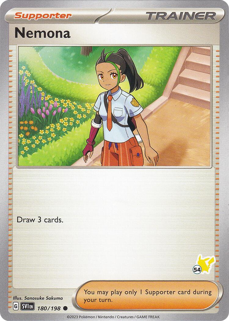 Nemona (180/198) (Pikachu Stamp #54) [Battle Academy 2024] | Card Merchant Takapuna