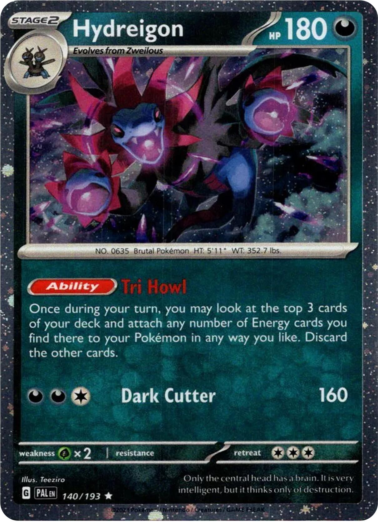 Hydreigon (140/193) (Cosmo Holo) [Scarlet & Violet: Paldea Evolved] | Card Merchant Takapuna