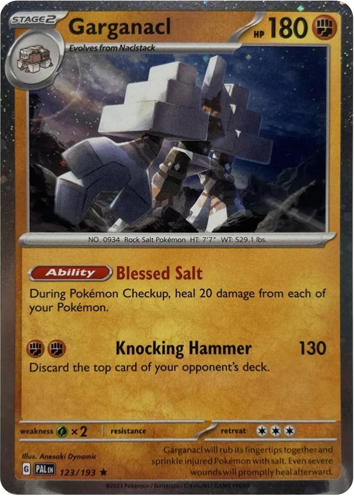 Garganacl (123/193) (Cosmo Holo) [Scarlet & Violet: Paldea Evolved] | Card Merchant Takapuna