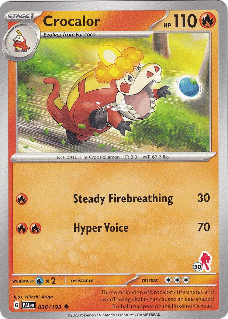 Crocalor (036/193) (Armarouge Stamp #30) [Battle Academy 2024] | Card Merchant Takapuna