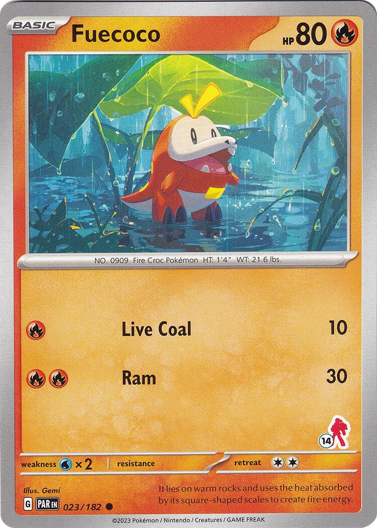 Fuecoco (023/182) (Armarouge Stamp #14) [Battle Academy 2024] | Card Merchant Takapuna