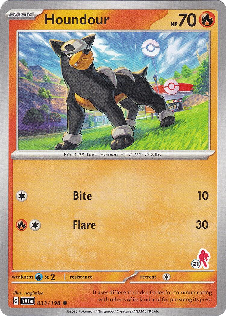 Houndour (033/198) (Armarouge Stamp #21) [Battle Academy 2024] | Card Merchant Takapuna