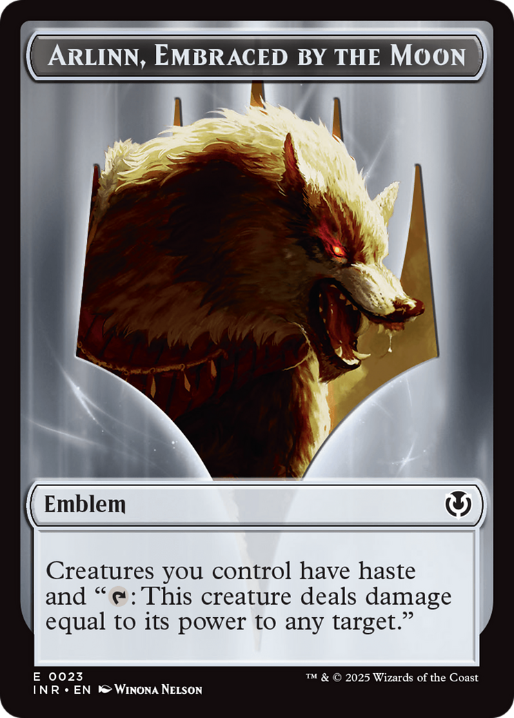 Wolf (0018) // Emblem - Arlinn, Embraces by the Moon Double-Sided Token [Innistrad Remastered Tokens] | Card Merchant Takapuna