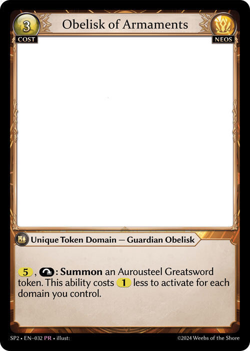 Obelisk of Armaments (032) [Supporter Pack 2] | Card Merchant Takapuna