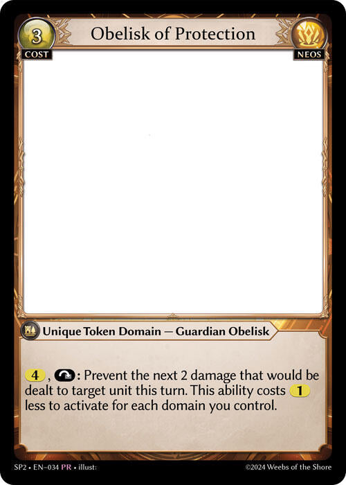 Obelisk of Protection (034) [Supporter Pack 2] | Card Merchant Takapuna