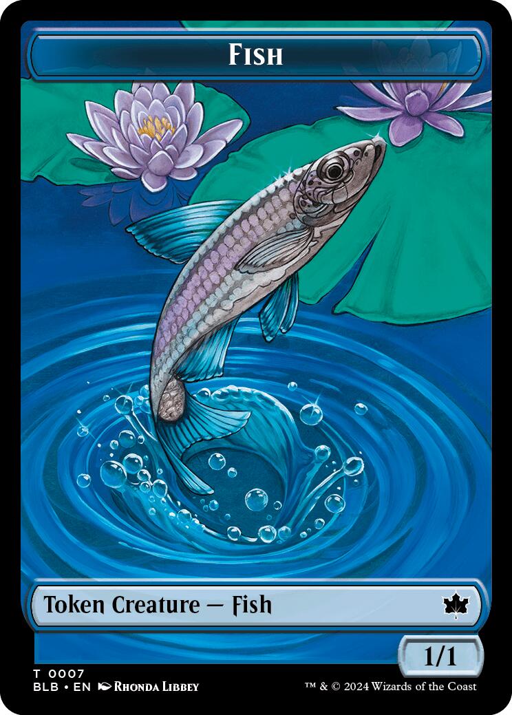 Bird (011) // Fish Double-Sided Token [Bloomburrow Commander Tokens] | Card Merchant Takapuna