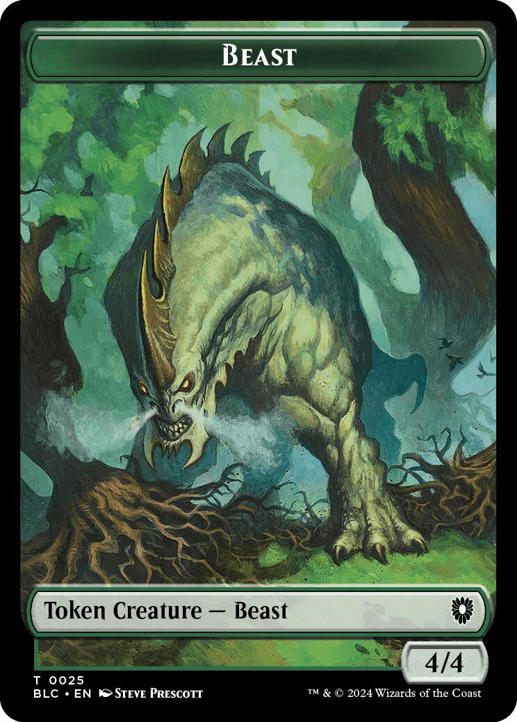 Cat // Beast (025) Double-Sided Token [Bloomburrow Commander Tokens] | Card Merchant Takapuna