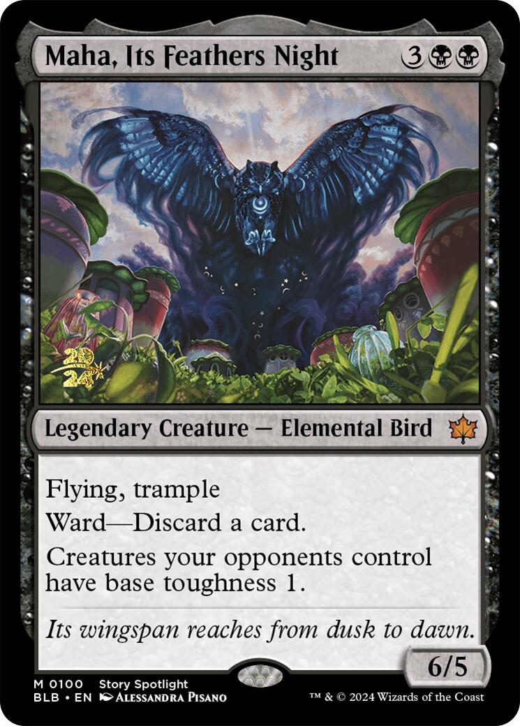 Maha, Its Feathers Night [Bloomburrow Prerelease Promos] | Card Merchant Takapuna