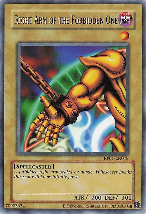 Right Arm of the Forbidden One [RP01-EN019] Rare | Card Merchant Takapuna