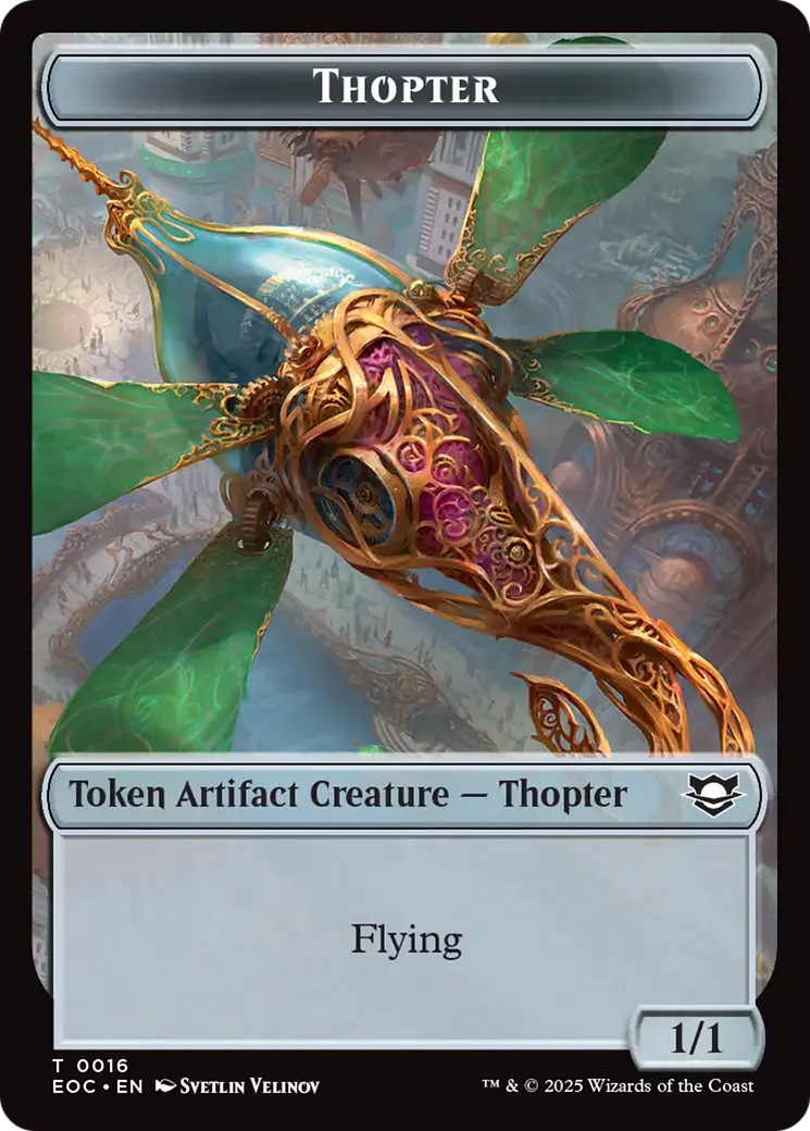 Thopter // Gnome Double-Sided Token [Edge of Eternities Commander Tokens] | Card Merchant Takapuna
