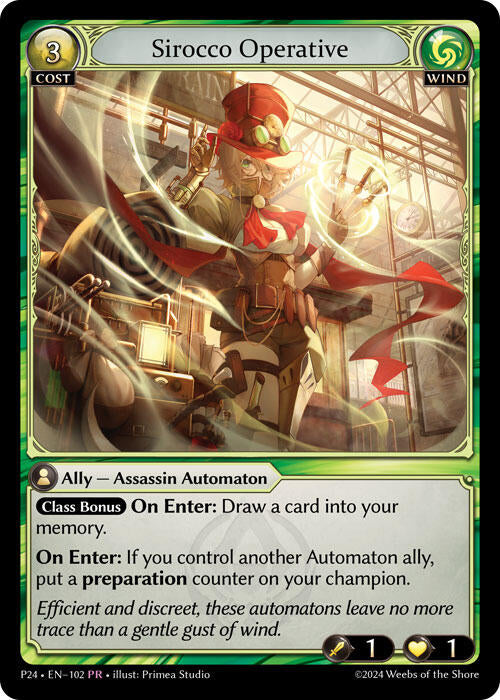 Sirocco Operative (102) [Promotional Cards] | Card Merchant Takapuna