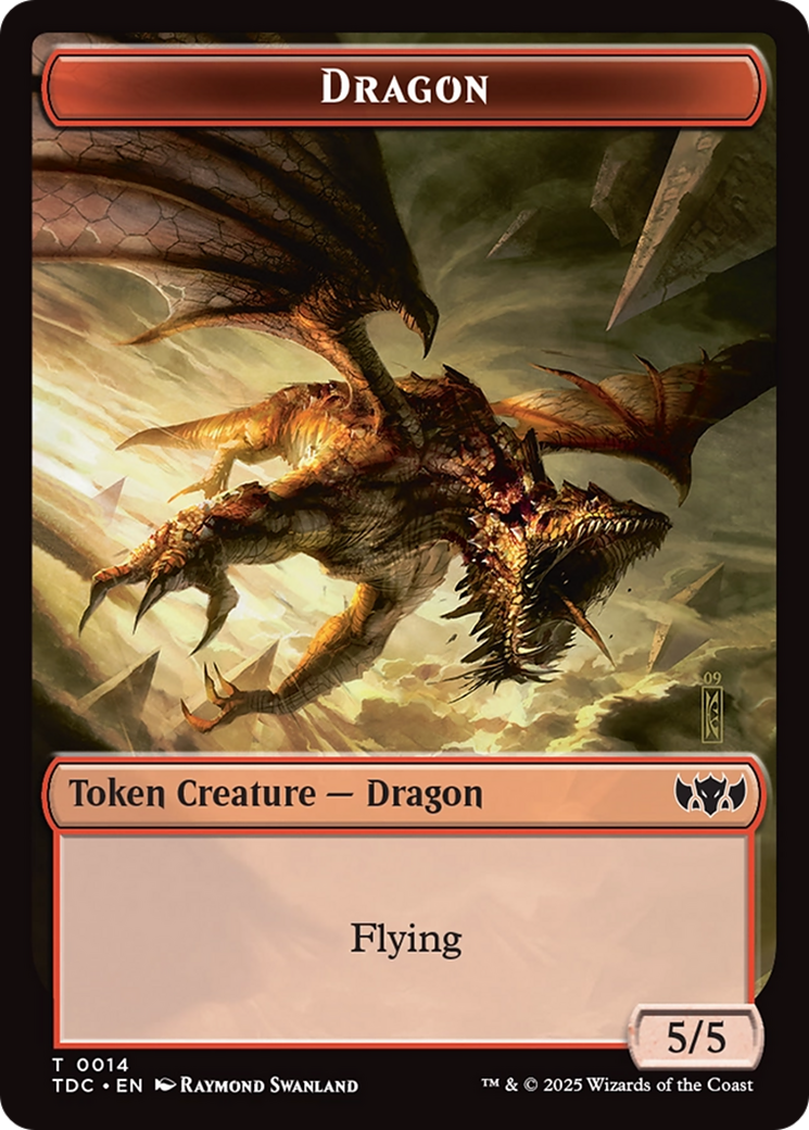 Copy // Dragon (0014) Double-Sided Token [Tarkir: Dragonstorm Commander Tokens] | Card Merchant Takapuna
