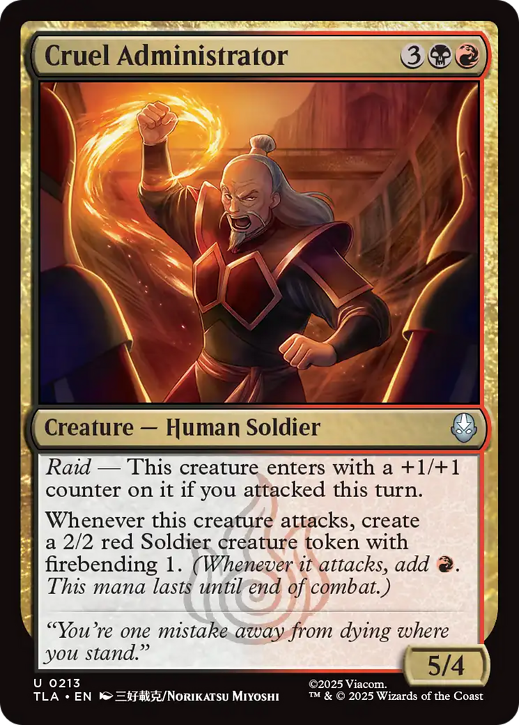 Cruel Administrator [Avatar: The Last Airbender] | Card Merchant Takapuna