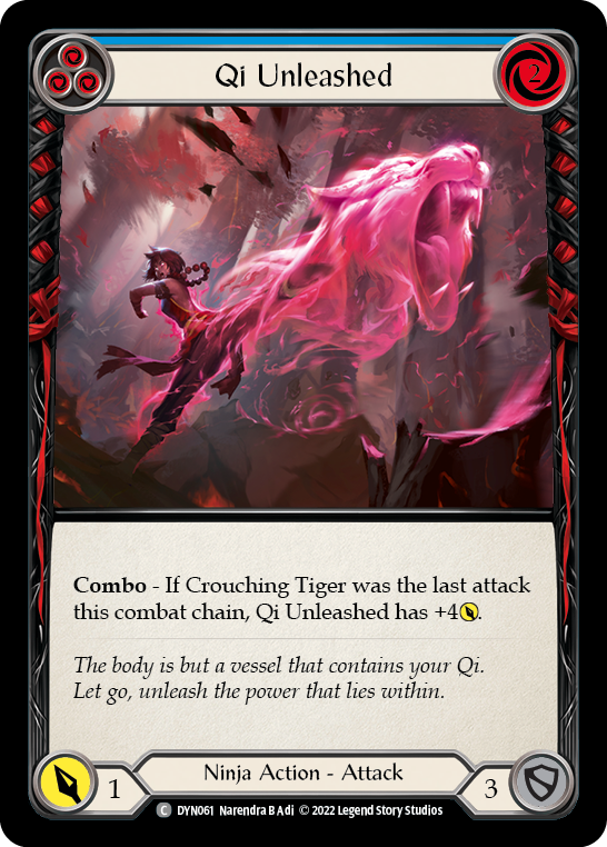 Qi Unleashed (Blue) [DYN061] (Dynasty)  Rainbow Foil | Card Merchant Takapuna