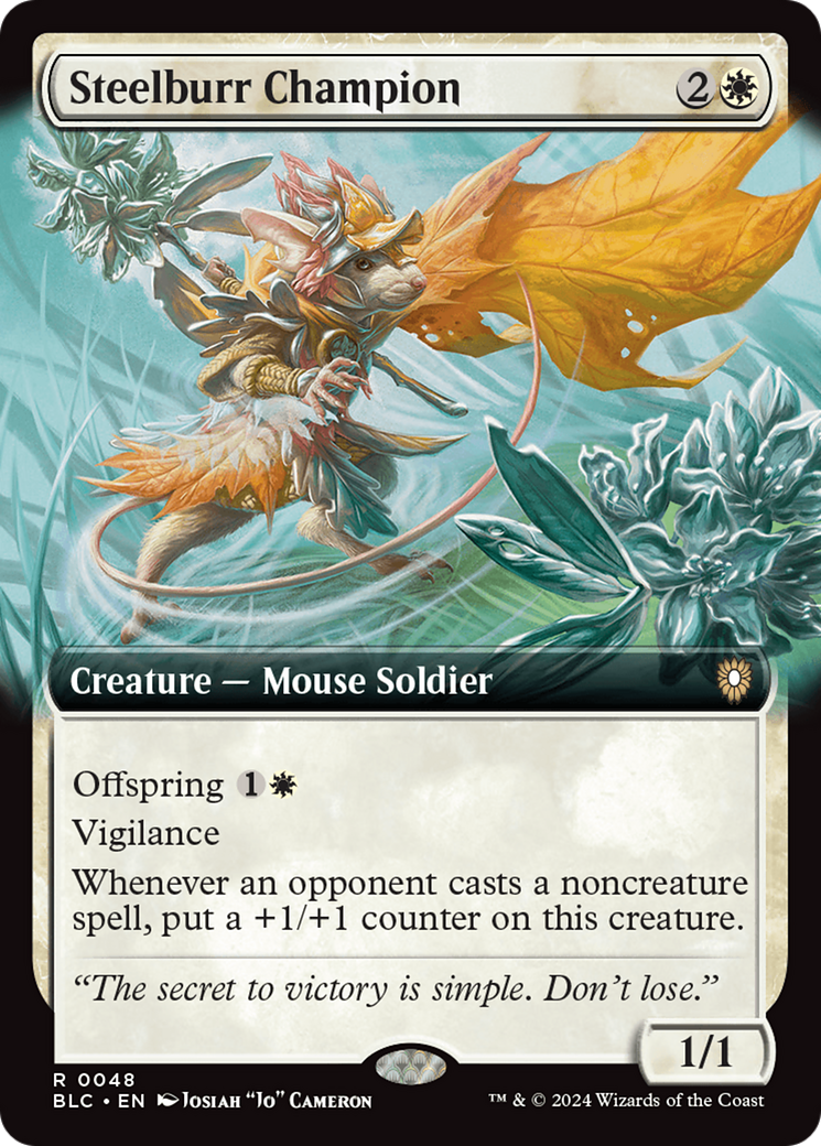 Steelburr Champion (Extended Art) [Bloomburrow Commander] | Card Merchant Takapuna