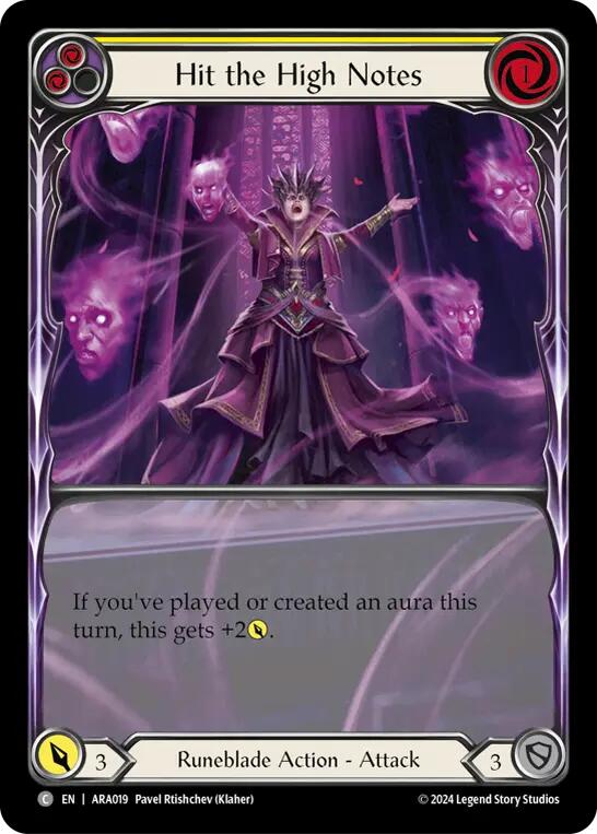 Hit the High Notes (Yellow) [ARA019] (Rosetta Aurora Blitz Deck) | Card Merchant Takapuna