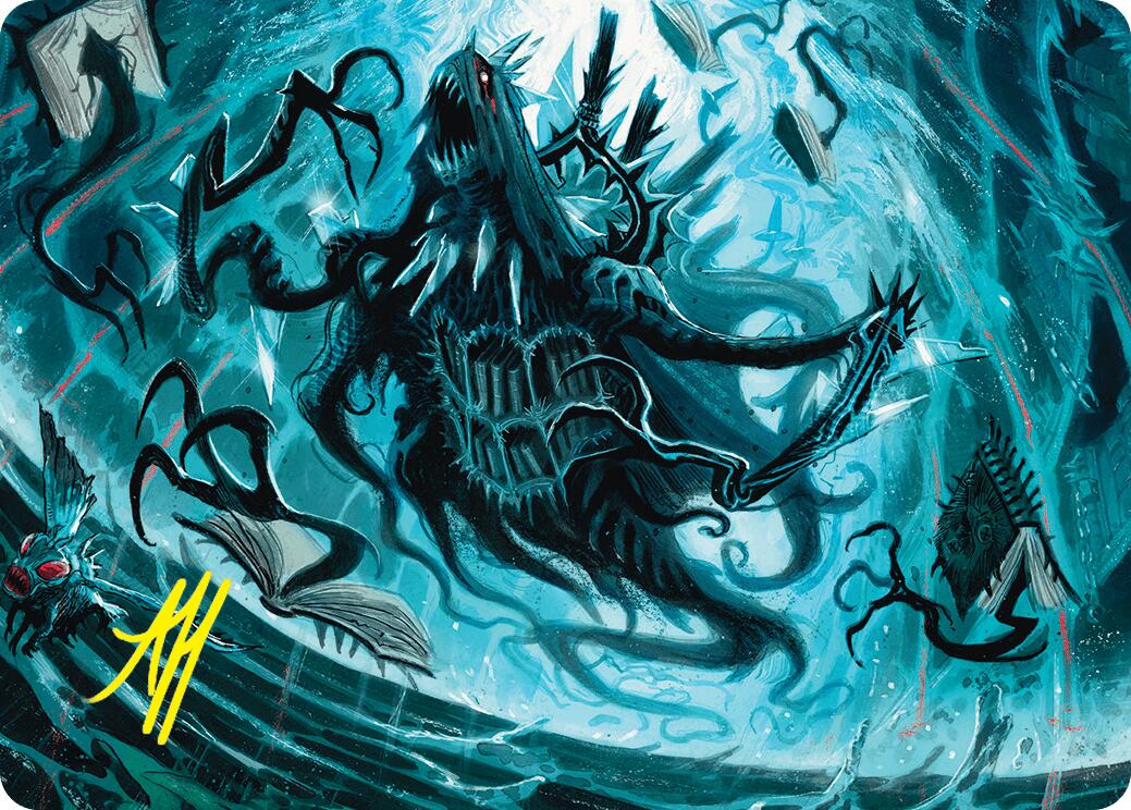 Overlord of the Floodpits Art Card (Gold-Stamped Signature) [Duskmourn: House of Horror Art Series] | Card Merchant Takapuna