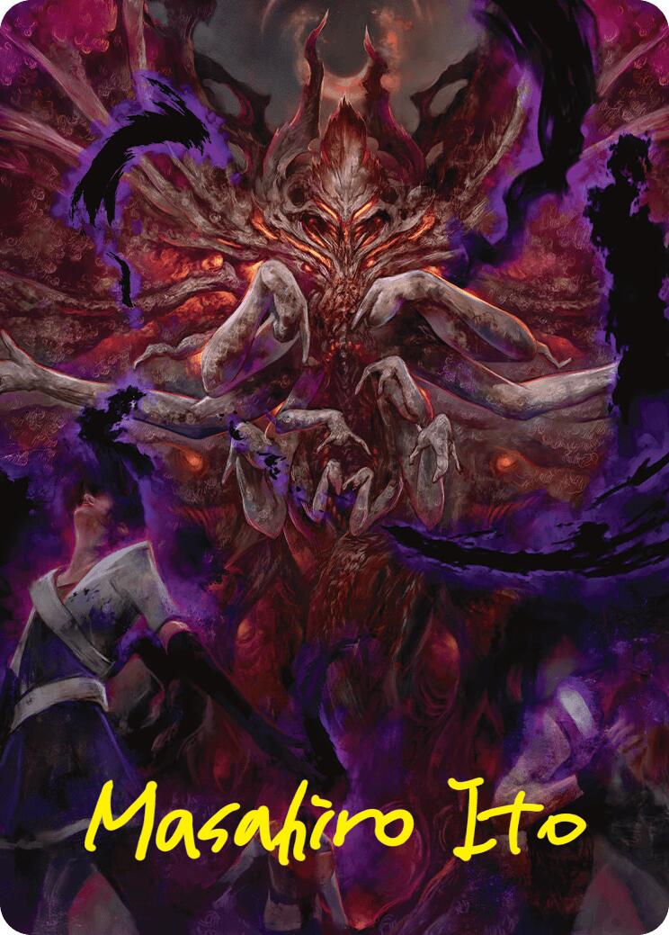 Damnation Art Card (Gold-Stamped Signature) [Duskmourn: House of Horror Art Series] | Card Merchant Takapuna