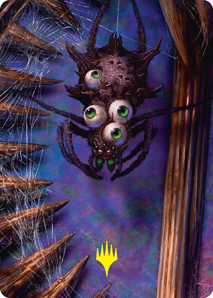 Spider Art Card (Gold-Stamped Planeswalker Symbol) [Duskmourn: House of Horror Art Series] | Card Merchant Takapuna