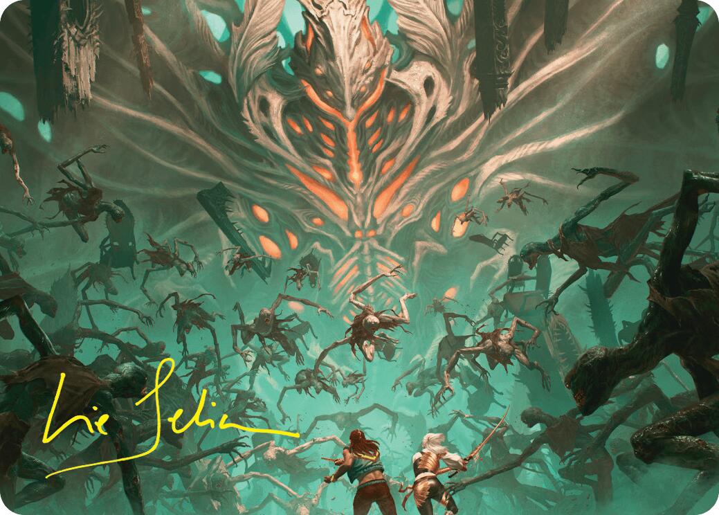 Valgavoth's Onslaught Art Card (Gold-Stamped Signature) [Duskmourn: House of Horror Art Series] | Card Merchant Takapuna