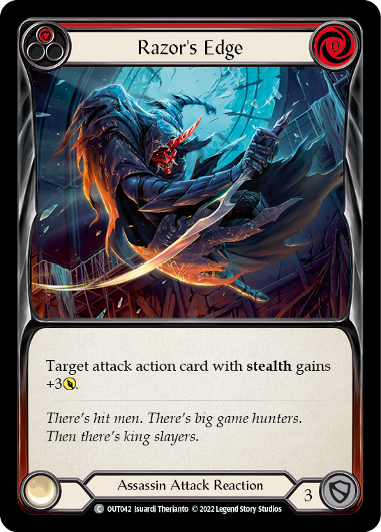 Razor's Edge (Red) [OUT042] (Outsiders)  Rainbow Foil | Card Merchant Takapuna