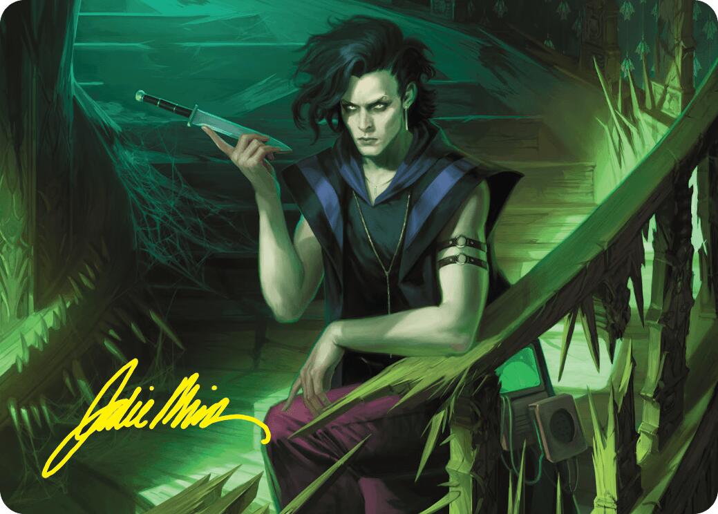 Winter, Misanthropic Guide Art Card (Gold-Stamped Signature) [Duskmourn: House of Horror Art Series] | Card Merchant Takapuna