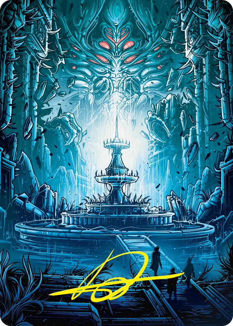 Island Art Card (Gold-Stamped Signature) [Duskmourn: House of Horror Art Series] | Card Merchant Takapuna