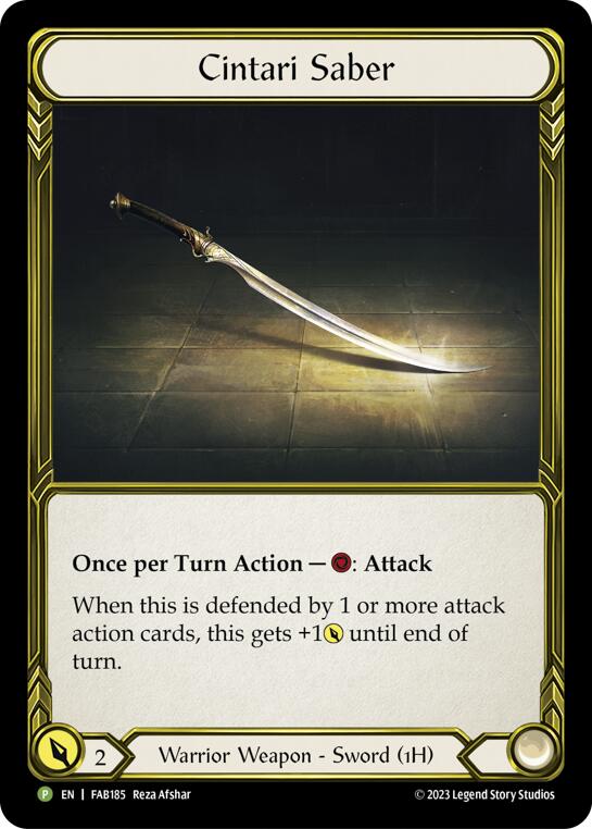 Cintari Saber [FAB185] (Promo)  Cold Foil | Card Merchant Takapuna