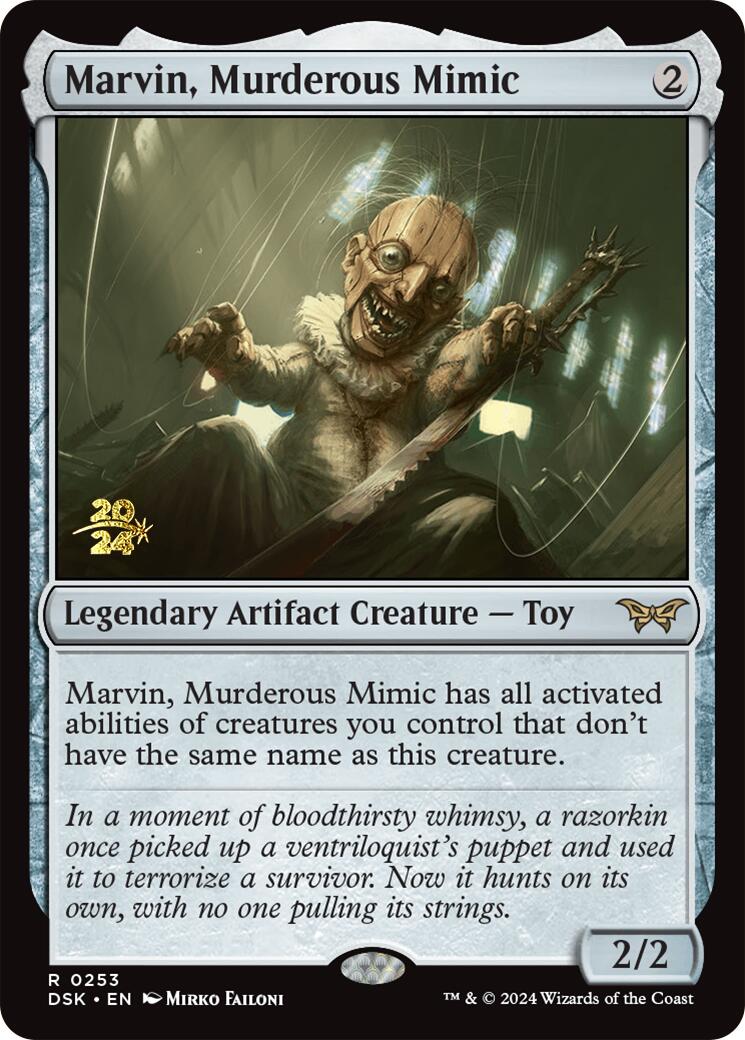 Marvin, Murderous Mimic [Duskmourn: House of Horror Prerelease Promos] | Card Merchant Takapuna
